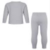 Hularka Kids Girls Boys Long Johns Set Solid Long Sleeve Base Layer Shirt Thermal Underwear Top with Leggings Pants Set Gray 2-3 Years view 2