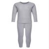 Hularka Kids Girls Boys Long Johns Set Solid Long Sleeve Base Layer Shirt Thermal Underwear Top with Leggings Pants Set Gray 2-3 Years view 3