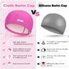 Aegend Fabric Swim Cap, Silicone Waterproof Layer - Breathable Cloth Swimming Cap, Keep Hair Dry with Hight Elasticity for Youth(8-16),2 Sizes to Choose (Pink, Small) view 3