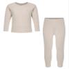 Hularka Kids Girls Boys Long Johns Set Solid Long Sleeve Base Layer Shirt Thermal Underwear Top with Leggings Pants Set Beige 13-14 Years