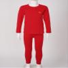 Hularka Kids Girls Boys Long Johns Set Solid Long Sleeve Base Layer Shirt Thermal Underwear Top with Leggings Pants Set Red 5-6 Years view 3
