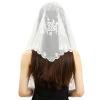 QIXIAMO Women Catholic Mass Church Veil Lace Traditional Mantilla Latin Mass Embroidery Chapel Veil view 1