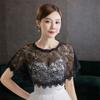 QIXIAMO Women Floral Lace Shawl Wrap Wedding Bridal Cover Up Tulle Shrug Cape view 3