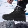 Asifn Men's Snow Boots Winter Outdoor Shoes Warm Fur Lined Hiking Waterproof Anti-Slip Lightweight Ankle Booties Black 11 US view 2