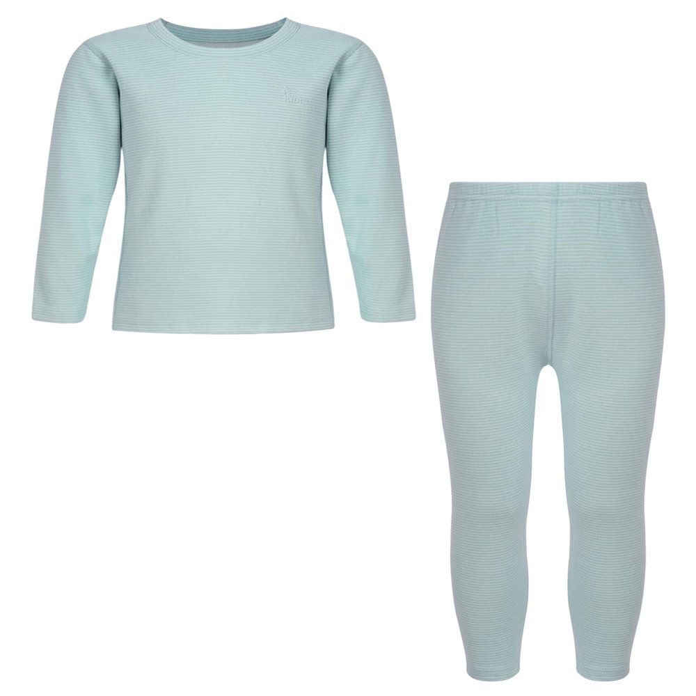 Hularka Kids Girls Boys Long Johns Set Solid Long Sleeve Base Layer Shirt Thermal Underwear Top with Leggings Pants Set Light Green 9-10 Years