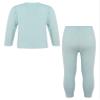 Hularka Kids Girls Boys Long Johns Set Solid Long Sleeve Base Layer Shirt Thermal Underwear Top with Leggings Pants Set Light Green 9-10 Years view 2