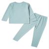 Hularka Kids Girls Boys Long Johns Set Solid Long Sleeve Base Layer Shirt Thermal Underwear Top with Leggings Pants Set Light Green 9-10 Years view 4