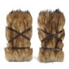 Viking Costume Faux Fur Leg Warmers with Strap Arm Cuffs Arm Guards Plush Leg Wraps Boot Covers Halloween Cosplay Accessory view 3
