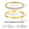 18K Gold Plated Dainty Tennis Bracelets Set 4mm/6mm Love Bangle Bracelets with 3mm/4mm Cubic Zirconia Classic Tennis Bracelet| Gold Bracelets for Women | Size 6.5/7/7.5 Inch (4mm&6mm Gold Tennis Bangle, 7 Inches) view 3