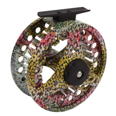 7/8 Fish Skin Pattern Fly Fishing Reel, Fishing Reel Spool Aluminum Alloy Left Right Hand Practice Fly Reel for Freshwater Saltwater