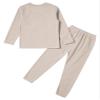 Hularka Kids Girls Boys Long Johns Set Solid Long Sleeve Base Layer Shirt Thermal Underwear Top with Leggings Pants Set Beige 9-10 Years view 4