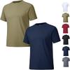2PCS Men's Plain Round Neck Raglan Sleeve, Dry Fit Breathable Mesh Active Crew Neck T Shirt, Slim Short Sleeve (B,2XL) view 1