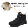 Asifn Men's Snow Boots Winter Outdoor Shoes Warm Fur Lined Hiking Waterproof Anti-Slip Lightweight Ankle Booties Black 9.5 US view 2
