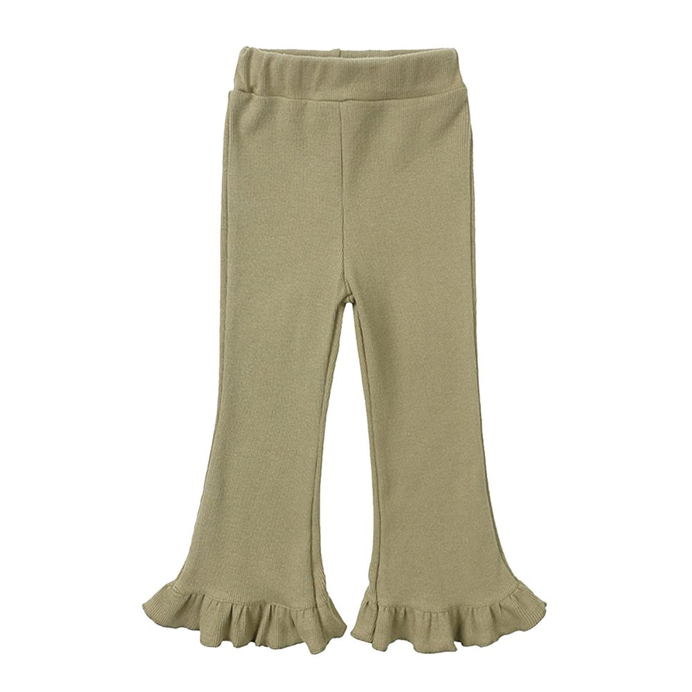 Ikevan Toddler Girl High Elastic Waist Flare Slim Leggings Baby Pants Casual Bell Bottom (Mint Green, 4-5 Years)