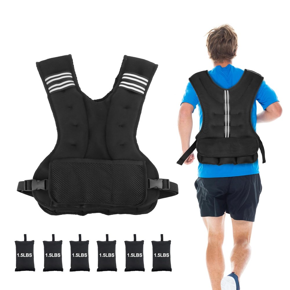 Henkelion Adjustable Weighted Vest for Men Women Weights Included, 11-20lbs Body Weight Vests Adjustable for Running, Training Workout, Jogging, Walking