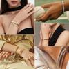 18K Gold Plated Dainty Tennis Bracelets Set 4mm/6mm Love Bangle Bracelets with 3mm/4mm Cubic Zirconia Classic Tennis Bracelet| Gold Bracelets for Women | Size 6.5/7/7.5 Inch (3mm&4mm Gold Tennis Bangle, 7.5 Inches) view 4