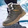 Men's Snow Boots Winter Outdoor Shoes Warm Fur Lined Hiking Waterproof Anti-Slip Lightweight Ankle Booties Green 9 US view 2