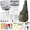Seenelling 482 Pcs Fishing Tools Kit Fishing Accessories Kit Include Fish Hook Lures Hook Remover Lip Gripper Backpack for Men Women Gifts(Camo) view 1