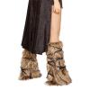 Viking Costume Faux Fur Leg Warmers with Strap Arm Cuffs Arm Guards Plush Leg Wraps Boot Covers Halloween Cosplay Accessory view 2