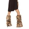 Viking Costume Faux Fur Leg Warmers with Strap Arm Cuffs Arm Guards Plush Leg Wraps Boot Covers Halloween Cosplay Accessory view 3