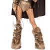 Viking Costume Faux Fur Leg Warmers with Strap Arm Cuffs Arm Guards Plush Leg Wraps Boot Covers Halloween Cosplay Accessory view 4