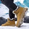 Men's Snow Boots Winter Outdoor Shoes Warm Fur Lined Hiking Waterproof Anti-Slip Lightweight Ankle Booties Yellow 7.5 US view 2