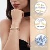 18K Gold Plated Dainty Tennis Bracelets Set 4mm/6mm Love Bangle Bracelets with 3mm/4mm Cubic Zirconia Classic Tennis Bracelet| Gold Bracelets for Women | Size 6.5/7/7.5 Inch (4mm&6mm Silver Tennis Bangle, 7 Inches) view 2