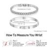 18K Gold Plated Dainty Tennis Bracelets Set 4mm/6mm Love Bangle Bracelets with 3mm/4mm Cubic Zirconia Classic Tennis Bracelet| Gold Bracelets for Women | Size 6.5/7/7.5 Inch (4mm&6mm Silver Tennis Bangle, 7 Inches) view 3
