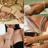 18K Gold Plated Dainty Tennis Bracelets Set 4mm/6mm Love Bangle Bracelets with 3mm/4mm Cubic Zirconia Classic Tennis Bracelet| Gold Bracelets for Women | Size 6.5/7/7.5 Inch (4mm&6mm Silver Tennis Bangle, 7 Inches) view 4