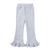 Ikevan Toddler Girl High Elastic Waist Flare Slim Leggings Baby Pants Casual Bell Bottom Trousers Wide (Grey, 4-5 Years) view 1