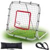 3' x 3'/1.67' x 1.67' Pro Portable Baseball and Softball Rebounder Adjustable Heavy Duty Pitch-Back Net with Bag Strap Fielding Trainer Net 3 Angles Ground Balls Line Drives Pop Flies(3' X 3')