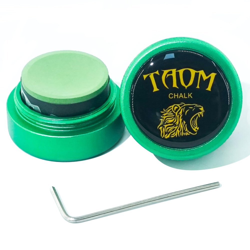 Banly TAOM Round Shaped Pool Cue Chalk, Portable Billiard Chalk with Magnetic Mini Pool Chalk Holder, Pool Stick Chalk Case Container Box for Billiard Cue Tip Tool Pool Table Snooker Accessories