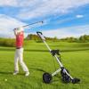 3 Wheel Push Pull Golf Cart, Aluminum Alloy Golf Pull cart, Foldable, 6.6 lbs Lightweight, Bearing Capacity 44 lbs, Water Bottle Holder Golf Carts, with Foot Brake, for Golf Bags view 2