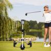 3 Wheel Push Pull Golf Cart, Aluminum Alloy Golf Pull cart, Foldable, 6.6 lbs Lightweight, Bearing Capacity 44 lbs, Water Bottle Holder Golf Carts, with Foot Brake, for Golf Bags view 3