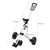 3 Wheel Push Pull Golf Cart, Aluminum Alloy Golf Pull cart, Foldable, 6.6 lbs Lightweight, Bearing Capacity 44 lbs, Water Bottle Holder Golf Carts, with Foot Brake, for Golf Bags view 4