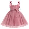 IBTOM CASTLE Baby Girl Birthday Dress with Imitation Pearls Lace Tulle Dress Toddlers Girls Tutu Princess Dress Flower Bowknot Spaghetti Straps Party Dress Pageant Pink 2-3 Years view 1