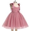 IBTOM CASTLE Baby Girl Birthday Dress with Imitation Pearls Lace Tulle Dress Toddlers Girls Tutu Princess Dress Flower Bowknot Spaghetti Straps Party Dress Pageant Pink 2-3 Years view 2