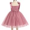 IBTOM CASTLE Baby Girl Birthday Dress with Imitation Pearls Lace Tulle Dress Toddlers Girls Tutu Princess Dress Flower Bowknot Spaghetti Straps Party Dress Pageant Pink 2-3 Years view 3