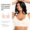 FeelinGirl Women Front Closure Post Surgery Compression Everyday Bras for Breast Implant Support with Adjustable Straps Wirefree White L view 2