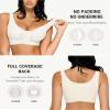 FeelinGirl Women Front Closure Post Surgery Compression Everyday Bras for Breast Implant Support with Adjustable Straps Wirefree White L view 4