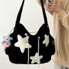 BZDVS Solarix Crossbody Bag With Mini Bag, Corduroy Star Tote Y2k Messenger for Women (Black) view 3