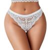 Avidlove Thongs for Women Sexy Lace Panties Back Bow Thong Lace Hipster Underwear White Large view 1