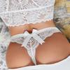 Avidlove Thongs for Women Sexy Lace Panties Back Bow Thong Lace Hipster Underwear White Large view 4