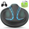 BLUEWIND New Noseless Oversized Bike Seat, Wide Bicycle Saddle Novel Backrest Design for Electric Bike, Universal Fit Exercise Bike or Road Stationary Bike Seat Cushion for Men & Women (Blue) view 1