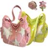 Solarix Star Crossbody Bag with Mini Bag, Corduroy Tote - Y2k Messenger for Women (Pink+Green) view 1