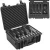 VEVOR Hard Pistol Cases with Pre-cut Lining, Waterproof & Dustproof Hard Gun Case for 5 Pistol & 30 Magazines, 18.716.38.8 in Lockable Pistol Case, Black view 1
