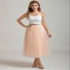 AiberLisha A line Tea Length Tulle Skirt for Party Prom Casual Wear Blush Pink L view 2