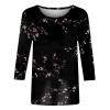 3/4 Length Sleeve Womens Tops Dressy Casual Blouses - Spring Fashion 2026 Plus Size Crew Neck Fitted Tshirts - Business Going Out Trendy Tunics Tops Beach Vacation Outfits 12-Black M view 3