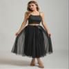AiberLisha A line Tea Length Tulle Skirt for Party Prom Casual Wear Black L view 4