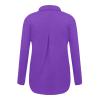Rkwins Linen Shirts for Women Button Down Long Sleeve Shirts Dressy Casual Blouses Trendy Fall Tops Loose Fit T Shirts Purple view 3
